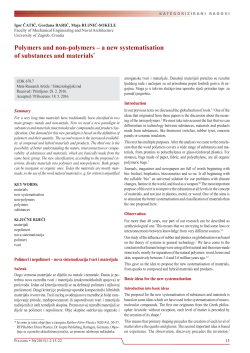 Polymers and non-polymers &ndash; a new systematisation of