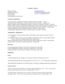 Cornelius L. Bynum Purdue University Department of History