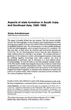 Aspects of state formation in South India and Southeast Asia, 1500