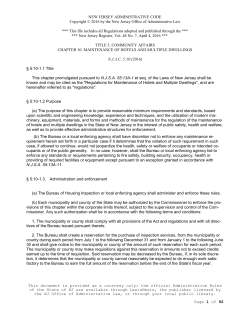 NJAC 5:10 - State of New Jersey