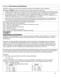 21 Domain: Expressions and Equations Explanations and Examples: