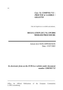 Case No COMP/M.3732 - European Commission