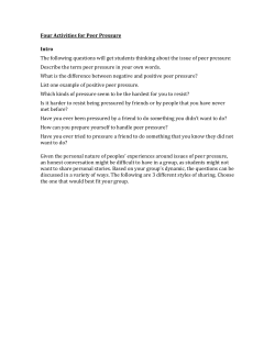Four Activities for Peer Pressure Intro