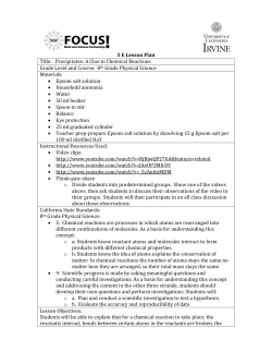 5 E Lesson Plan Title: Precipitates: A Clue to Chemical Reactions