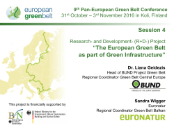 Session 4 &ldquo;The European Green Belt as part of Green Infrastructure&rdquo;