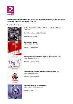 Intermezzo - &laquo;H&ouml;rPunkt&raquo;: Der Esel &ndash; der &auml;lteste