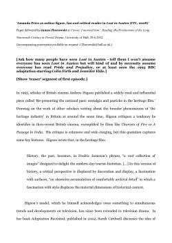 Amanda Price as author figure, fan and critical