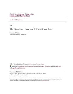 The Kantian Theory of International Law