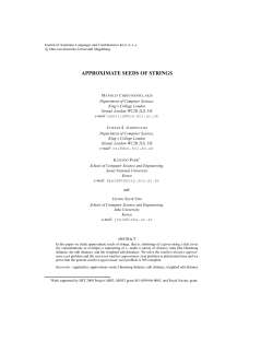 APPROXIMATE SEEDS OF STRINGS