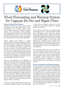 Flood Forecasting and Warning System for Cagayan De Oro and