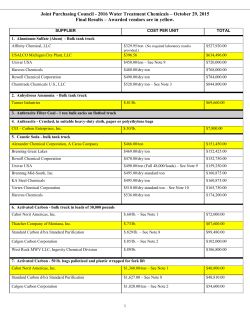 Water Treatment Chemicals – October 27, 2004