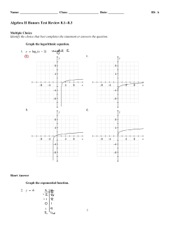 Algebra II Honors Test Review 8.1--8.3