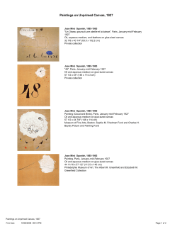 Paintings on Unprimed Canvas, 1927