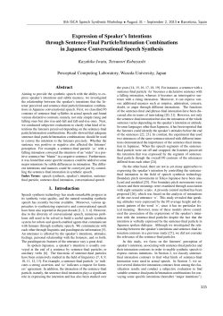Expression of Speaker`s Intentions through Sentence