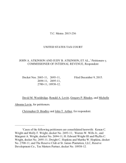 T.C. Memo. 2015-236 UNITED STATES TAX COURT JOHN A