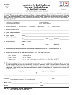 Application for Qualifying Farmer Exemption Certificate Number for