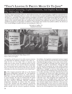 Gendered Citizenship, Explicit Feminism, And Implicit Racism In The