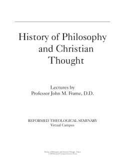 History of Philosophy and Christian Thought