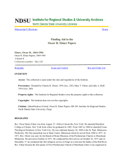 Finding Aid to the Oscar H. Elmer Papers