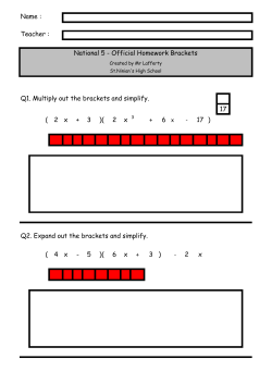 Teacher : Q1. Multiply out the brackets and simplify. 17 ( 2 x + 3 )( 2 x