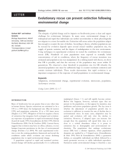 Ecology Letters - The Gonzalez Lab