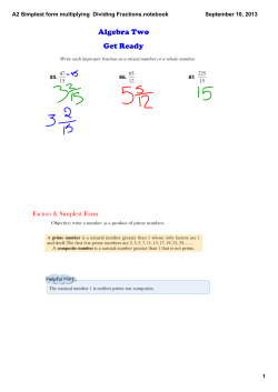 A2 Simplest form multiplying Dividing Fractions.notebook
