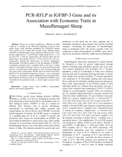 PCR-RFLP in IGFBP-3 Gene and its Association with Economic