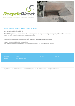 Used Moros Metal Baler Type GCF-40