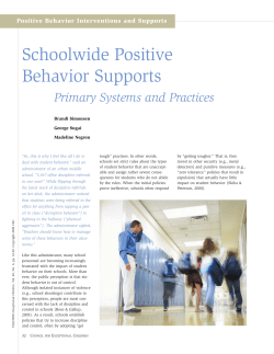 Schoolwide positive behavior supports: Primary systems and
