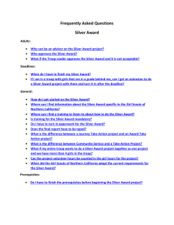 Frequently Asked Questions Silver Award