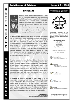 Issue # 2 - Ecumenism Home