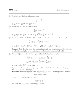 Constant rule - UC Davis Mathematics