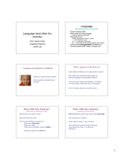 Language (and other fun sounds) Language