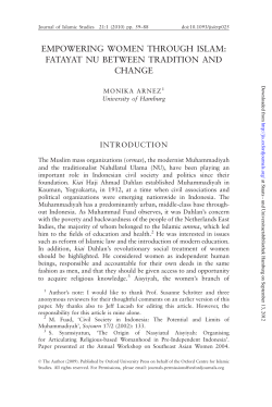 empowering women through islam: fatayat nu between tradition and