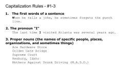 Capitalization Rules and Assignments