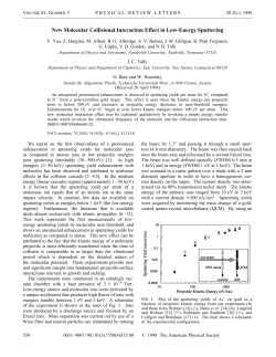 New Molecular Collisional Interaction Effect in Low