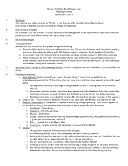 Thomas Jefferson Band Patrons, Inc. Meeting Minutes November 7