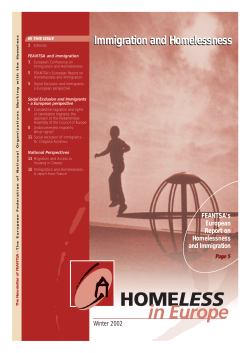 Immigration and Homelessness Immigration and Homelessness
