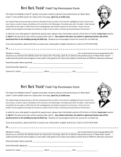 Meet Mark Twain! - King`s Fork Middle School