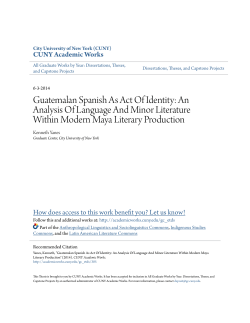 Guatemalan Spanish As Act Of Identity: An Analysis Of Language