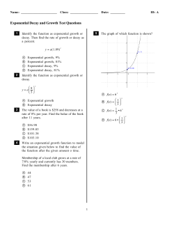 Exponential Decay and Growth Test Questions