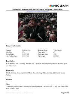 Kennedy`s Address at Rice University on Space