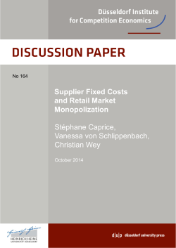 Supplier Fixed Costs and Retail Market Monopolization