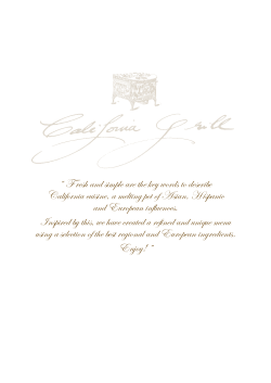 F resh and simple are the key words to describe California