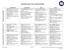 secondary analytical writing rubric