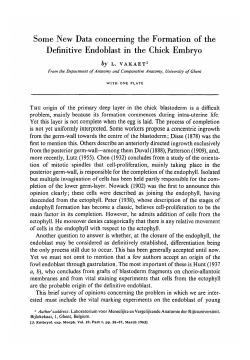 Some New Data concerning the Formation of the