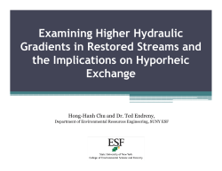 Examining Higher Hydraulic Gradients in Restored Streams and the