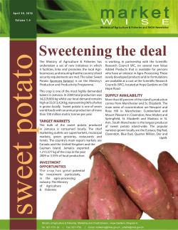 Sweet Potato - Ministry of Agriculture and Fisheries