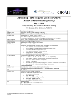 Agenda - Lehigh University