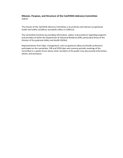 Mission, Purpose, and Structure of the Cal/OSHA